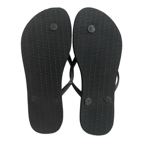 Old Navy Black Slim Flat Flip Flops Women’s Rubber Sandals Size 8 New - Picture 5 of 5